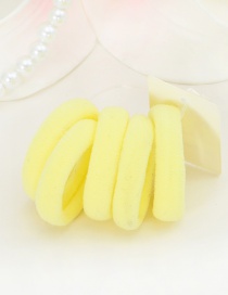 Cute Yellow Pure Color Decorated Simple Round Shape Hair Band (5pcs)
