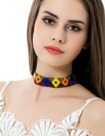 Fashion Multi-color Color-matching Decorated Simple Hollow Out Design Choker