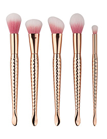 Lovely Silver Color Mermaid Design Color-matching Decorated Cosmetic Brush (5pcs)