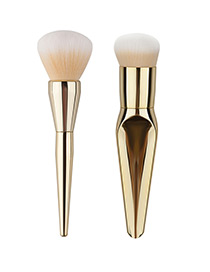 Lovely Gold Color Mermaid Design Color-matching Decorated Cosmetic Brush (2pcs)