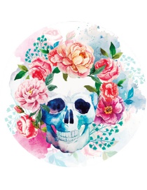 Fashion Multi-color Skull&flower Shape Pattern Decorated Simple Tassel Beach Scarf