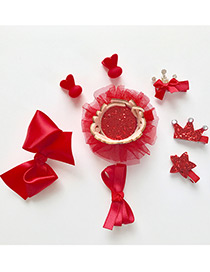 Cute Red Bowknot Decorated Hairpin