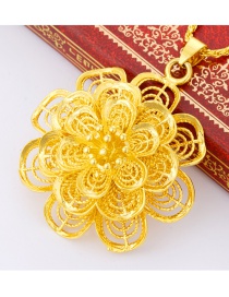 Elegant Gold Color Hollow Out Flower Decorated Simple Pendant (not Including Chain)