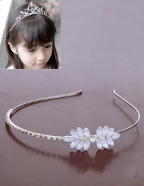 Lovely Silver Color Diamond Decorated Flower Shape Hair Hoop