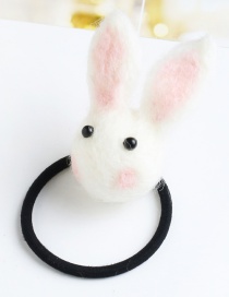 Lovely White Cartton Rabbit Decorated Pure Color Hairpin
