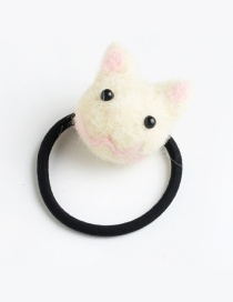 Lovely White Cartton Cat Decorated Pure Color Hairpin