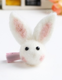 Lovely White Little Rabbit Decorated Pure Color Hairpin