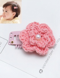 Lovely Pink Flower&pearl Decorated Pure Color Hairpin