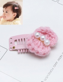 Lovely Light Pink Bowknot&pearls Decorated Pure Color Hairpin