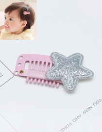 Lovely Silver Color Little Star Decorated Pure Color Hairpin