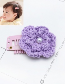 Lovely Purple Flower&pearl Decorated Pure Color Hairpin
