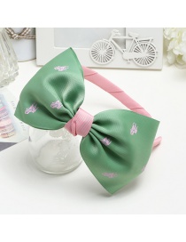 Lovely Green Bowknot Decorated Color Matching Hair Hoop
