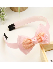 Lovely Pink Bowknot Decorated Color Matching Hair Hoop