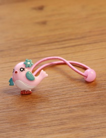 Lovely Pink Bird Decorated Pure Color Hair Band