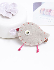 Lovely Gray Chick Shape Decorated Color Matching Hairpin