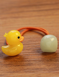 Fashion Yellow Duck Shape Decorated Color Matching Hair Band (1pc)