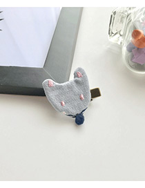 Fashion Light Blue Cartoon Fox Decorated Pure Color Hairpin