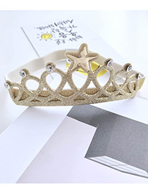 Fashion Gold Color Crown Decorated Pure Color Hair Clasp