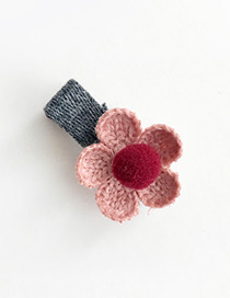 Fashion Pink Flower Decorated Color Matching Hairpin