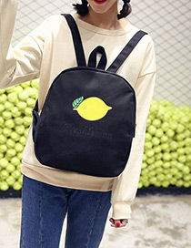 Fashion Black Cartoon Pattern Decorated Mini Backpack