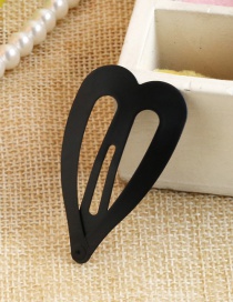 Lovely Black Pure Color Decorated Heart Shape Hairpin