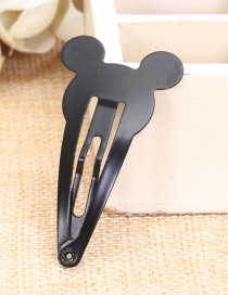 Lovely Black Mouse Shape Decorated Pure Color Hairpin