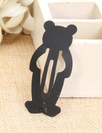 Lovely Black Little Bear Shape Decorated Pure Color Hairpin