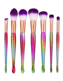 Fashion Multi-color Color Matching Decorated Mermaid Makeup Brush(7pcs)