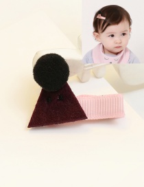 Fashion Claret Red Pompom Ball Decorated Pure Color Simple Hair Clip