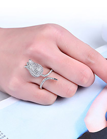 Fashion Silver Color Bud Shape Decorated Pure Color Ring