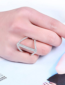 Fashion Silver Color Pure Colordecorated Irregular Shape Ring