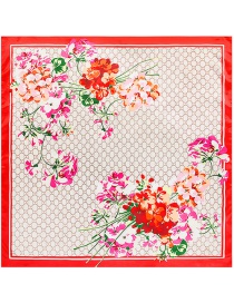 Fashion Red Flowers Pattern Decorated Simple Scarf