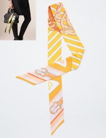 Fashion Light Yellow Guitar Pattern Decorated Simple Scarf