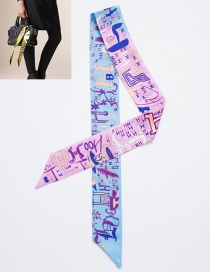 Fashion Pink+blue Cartoon Pattern Decorated Simple Scarf