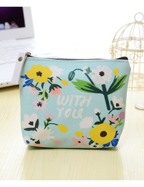 Fashion Mutli-color Flower Pattern Decorated Color Matching Simple Wallet