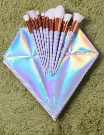 Fashion Silver Color Unicorn Decorated Cosmetic Brush (10pcs prush+cosmetic bag)