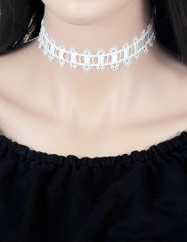 Vintage White Hollow Out Decorated Choker
