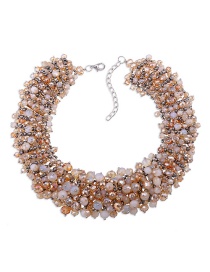 Exaggerate Champagne Round Shape Decorated Necklace