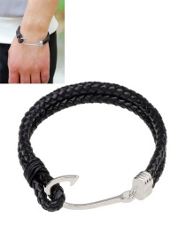 Fashion Black Hook Decorated Weave Multi-alyer Bracelet