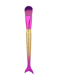 Fashion Pink+gold Color Color Matching Decorated Mermaid Makeup Brush (1pc)