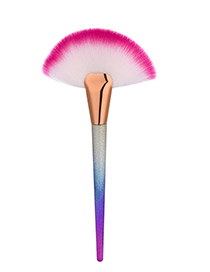 Trendy Multi-color Color Matching Decorated Sector Design Beauty Brush(1pc)