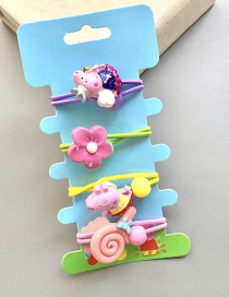 Lovely Multi-color Pig&flower Decorated Color Matching Hairpin(4pcs)