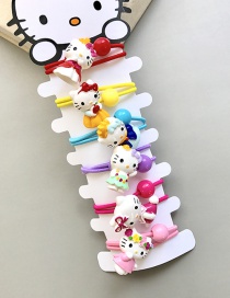 Lovely Multi-color Little Cats Decorated Color Matching Hair Band(6pcs)