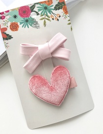 Lovely Pink Bowknot&heart Shape Decorated Pure Color Hairpin
