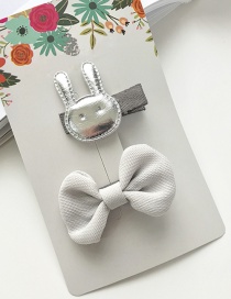 Lovely Gray Rabbit&bowknot Decorated Pure Color Hairpin