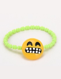 Lovely Yellow+light Green Smiling Face Decorated Color Matching Hair Band