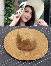 Trendy Coffee Letter Pattern Decorated Pure Color Sun Hat