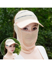 Trendy Champagne Pure Color Decorated Anti-ultraviolet Hat