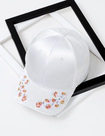 Fashion White Flower Pattern Decorated Simple Baseball Cap