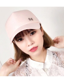 Fashion Pink Letter M Pattern Decorated Pure Color Cap